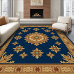 Majestic Navy Gold Floral Medallion Rug