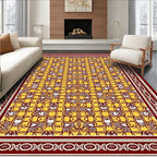 Amber Yellow Geometric Animal Motif Rug