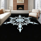 White Geometric Snowflake Cutout Rug