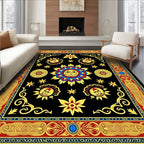 Sun Faces Celestial Border Rug