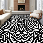 Dynamic Black White Zebra Stripes Rug