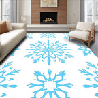 Arctic Blue Snowflake Scatter Rug