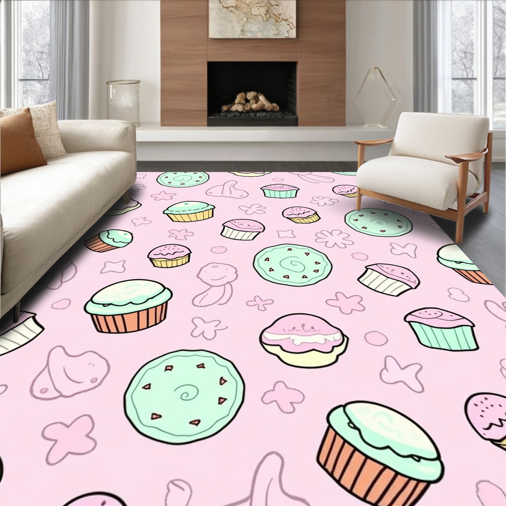 Pastel Cupcake Scatter Cute Rug