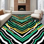 Vibrant Green Yellow Zebra Stripes Rug