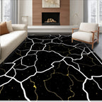 Black Gold Cracked Galaxy Rug