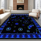 Abstract Blue Neon Celestial Rug
