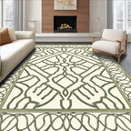 Cream and Sage Interlocking Lattice Rug