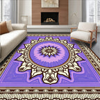 Lavender and Cream Medallion Mandala Rug