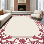 Ornate Pink Floral Border Rug