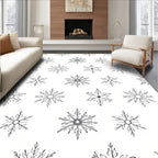 Winter Snowflakes White Gray Repetition Rug