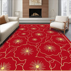 Crimson Bloom Botanical Arrangement Rug