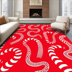 Crimson White Wavy Serpent Collection Rug