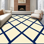 Navy Blue Diamond Lattice Rug