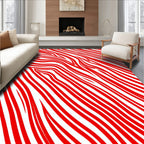 Bold Red Abstract Zebra Stripes Rug