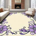 Lavender Floral Art Nouveau Corner Rug