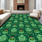 Green Grinch Christmas Monsters Rug