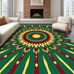 Radiant Crimson Gold Starburst Rug
