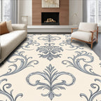 Vintage Gray Scroll Fleur-de-lis Rug