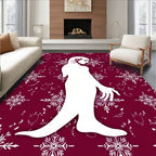 Crimson White Snowflake Figure Allegory Rug