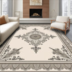 Vintage Gray Scroll Medallion Rug