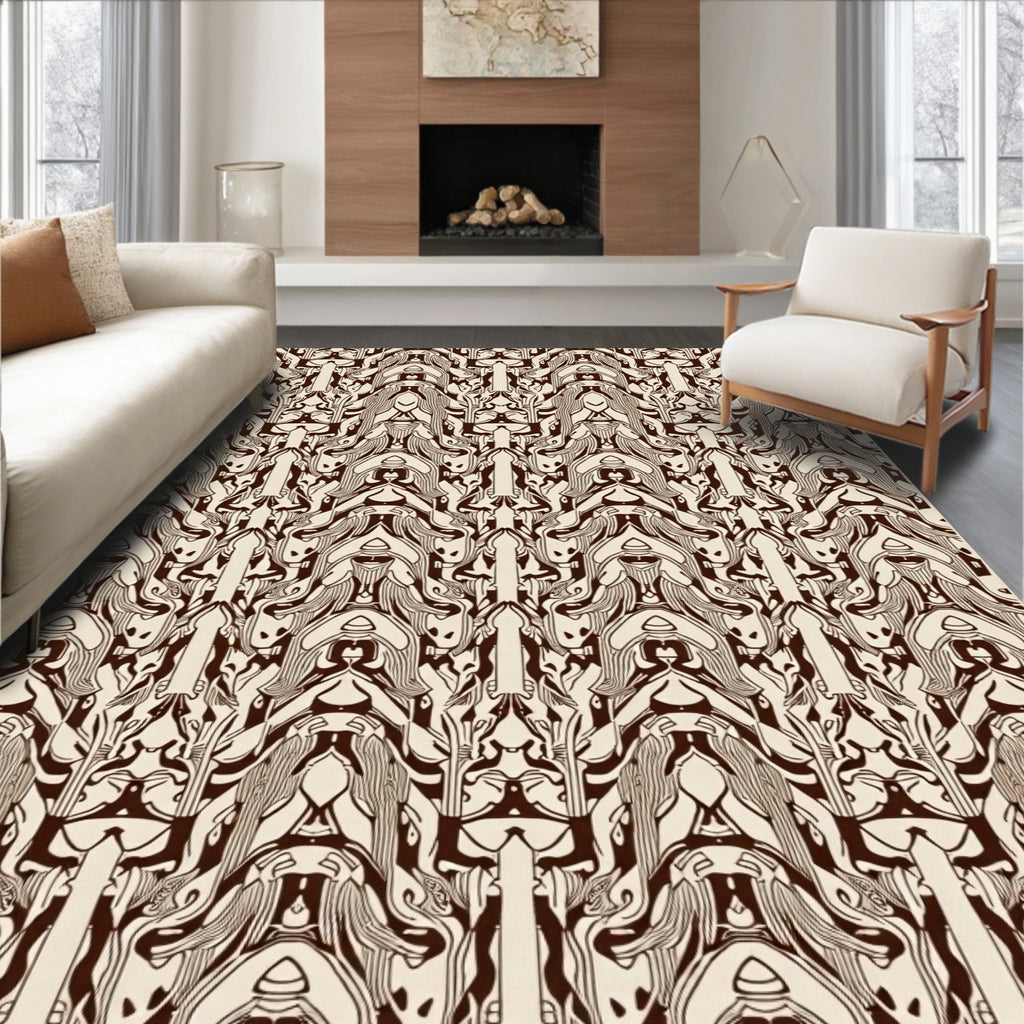 Art Nouveau Sepia Organic Flow Rug
