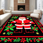 Festive Santa Claus Folklore Garland Rug