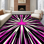 Radiant Pink Burst Geometric Rug