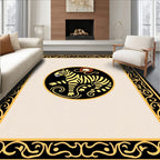 Bold Tiger Black Yellow Sun Border Rug