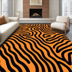 Orange Black Organic Stripe Rug