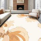 Golden Beige Floral Soft Bloom Rug