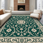 Emerald Vintage Floral Medallion Rug