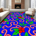 Candy Cane Holly Berry Swirls Rug
