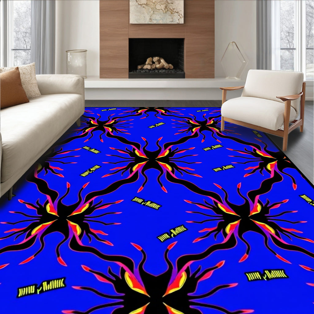 Electric Blue Psychedelic Sprout Rug