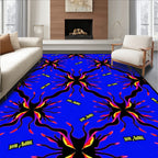 Electric Blue Psychedelic Sprout Rug