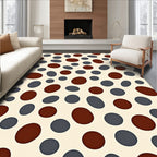 Terracotta And Slate Oval Scatter Rug