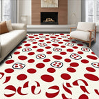Red Polka Dots Dice Scatter Rug
