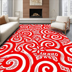 Bold Red Swirl Floral Rapport Rug