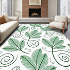 Emerald Green Fern Swirls Rug