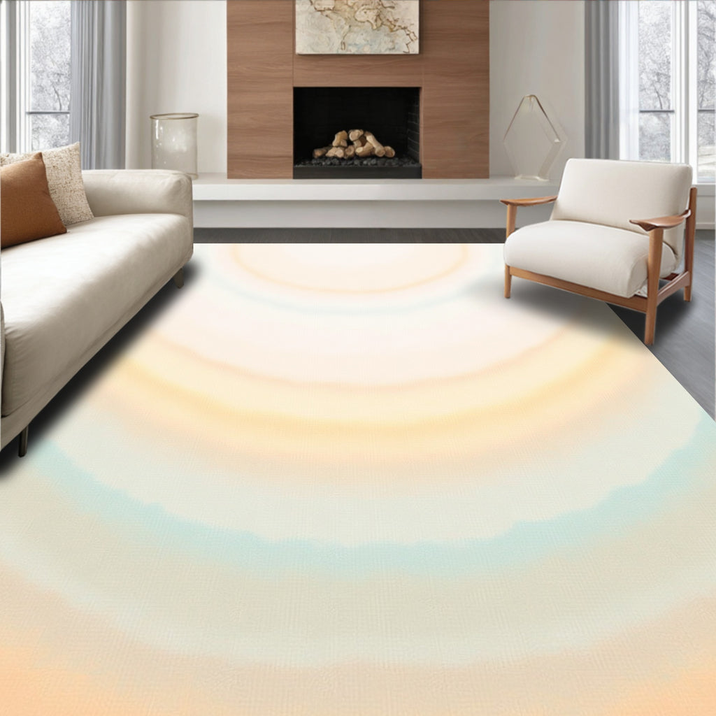 Soft Sunrise Concentric Arc Rug