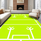 Bright Green Abstract Court Rug