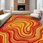 Vibrant Red Yellow Swirl Agate Rug