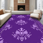 Regal Purple Floral Damask Rug