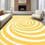Sunny Yellow Swirl Abstract Rug