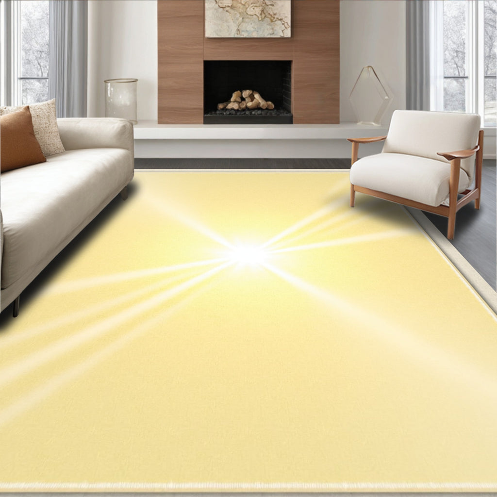 Golden Sunburst Radiant Flare Rug