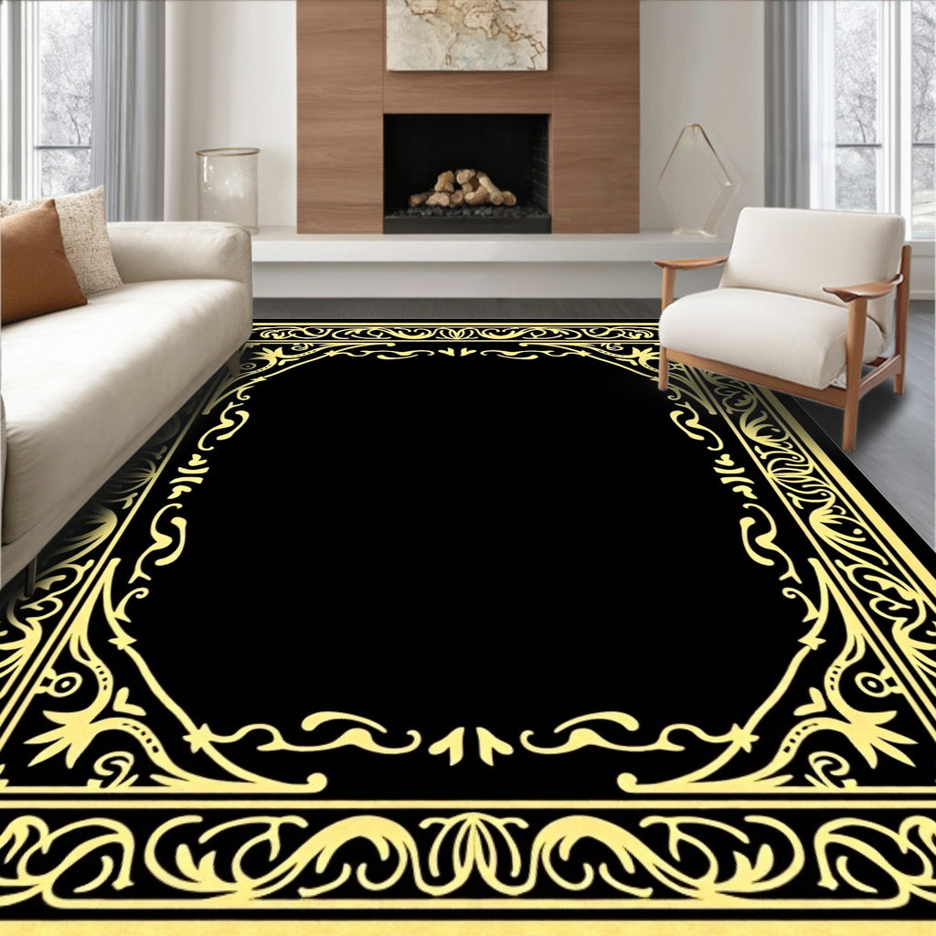 Golden Regal Floral Border Rug