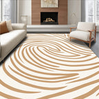 Earthy Tan Abstract Swirl Rug