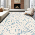 Soft Blue Swirl Vine Art Rug
