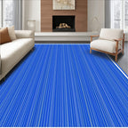 Bright Blue Vertical Stripe Rug