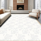 Soft Ivory Abstract Floral Swirl Rug