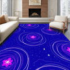 Vibrant Magenta Starry Swirl Rug